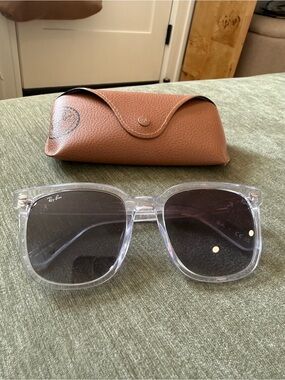 Ray-Ban Clear Frame Sunglasses with Dark Smoke Lenses